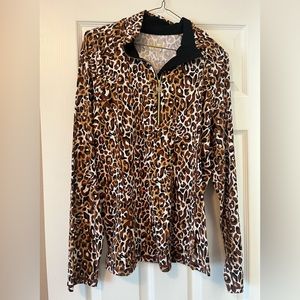 Lilly Pulitzer Luxletic Cheetah Quarter Zip NWT